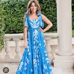 Blue Flutter Sleeve Maxi Sundress for Resort Wear